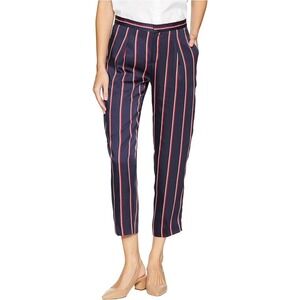 Lauren Ralph Lauren Alysse Pants Women 16 Navy Red Stripe Casual Lounge NWT $115